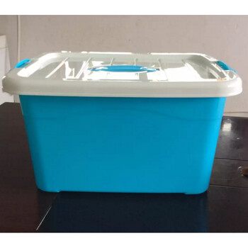Storage box plastic extra large clothing storage storage box toy storage box with lid storage box three-piece set guorong pure blue large portable length 41 width 28 height 22.5 cm