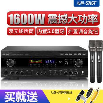 Sast dt-9200 power amplifier for home use high-power fixed-impedance ktv subwoofer karaoke conference performance professional fever-grade hifi power amplifier 1600w flagship version + microphone