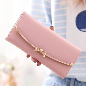 Kuqi kangaroo long wallet women's high-end exquisite 2025 new simple women's wallet niche design fashion pink