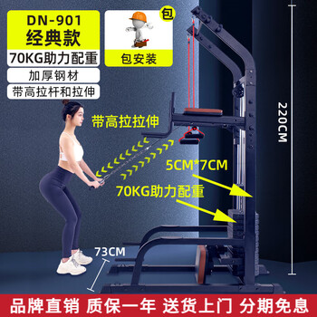 Devino pull-up device home with power-assisted single and parallel bar strength training device indoor fitness equipment floor stand 901s = installation included