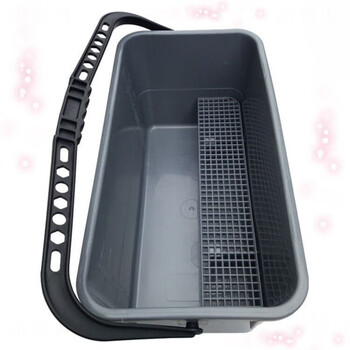 Mobile mop pool mop bucket rectangular bucket cleaning bucket thickened wheeled dormitory home car wash storage bucket a style gray single grid no drain outlet