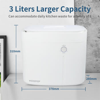 The three-function garbage disposer in the factory turns food waste into fertilizer and carbon dioxide water steaming in just 4 hours. white
