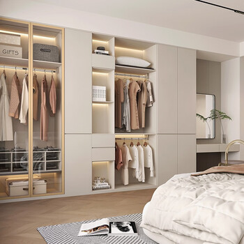 Bunny (tubao) bunny easy to dress custom dreamer wardrobe simple modern overall walk-in closet solid wood customization dreamer 899/ (e0 grade particle board)