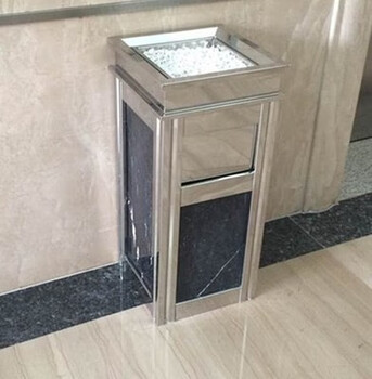 Hotel trash can lobby, vertical elevator entrance special hotel stainless steel commercial bucket with ashtray corridor, four-diamond stainless steel side opening