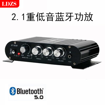 Ldzs new bluetooth power amplifier 2.0+ subwoofer power amplifier 2.1 channel power amplifier sub-bass mini small amplifier black st838 upgraded version stand-alone (with bluetooth)