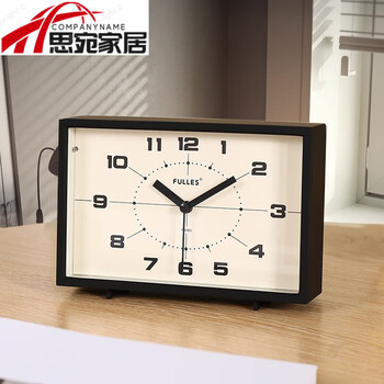 Zhanlin japan imported quality desktop small alarm clock silent desktop clock bedroom ornaments living room home clock bedside black