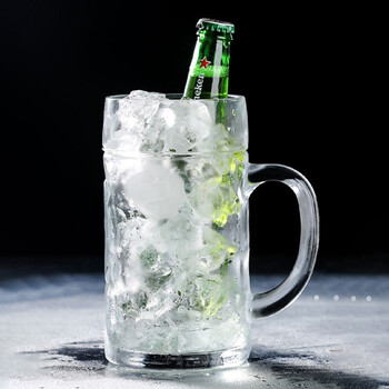 Moirana with handle glass household heat-resistant tea cup water cup large capacity draft beer cup juice cup beer cup milk cup draft beer cup 500ml