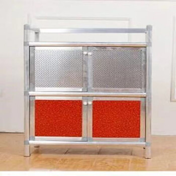 Rust-free aluminum alloy cupboard household simple stove cabinet storage cabinet storage cabinet kitchen sideboard one-story double door chinese red length 49 width 33 height 3