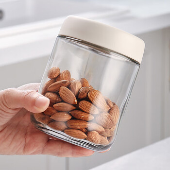 Gnas glass sealed jar food grade tea coffee bean white sugar storage jar honey bottle snack nut box 450ml