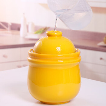 Chuangjingyi selects jingdezhen ceramic pickle jar jingdezhen ceramic pickle jar sealed with sichuan earthenware pickle jar lemon yellow 4 catties double cover