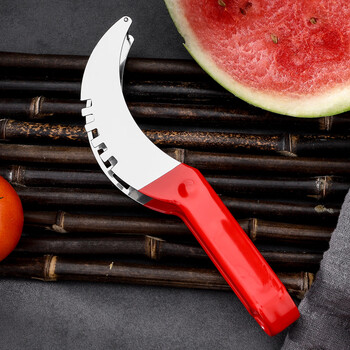 Andena stainless steel watermelon slicer for cutting watermelon special dicing device for cutting and digging watermelon artifact cantaloupe dicing household thickened watermelon dicing clip red