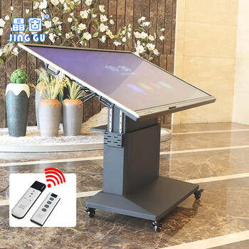 Jinggu electronic sand table electric lift bracket 65-98 inches touch screen all-in-one electric lift flip tv mobile cart floor bracket black 50-86 inches tv installation
