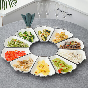 Kun linyi new year reunion ceramic platter tableware set home creative large size round table dish plate set 10 crown platter 78cm
