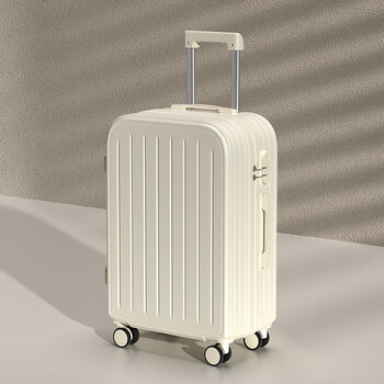 Mchna ktcc luggage multifunctional trolley case for women, strong and durable suitcase, lightweight universal wheel, small password boarding suitcase, grain white 20 inches - boarding available