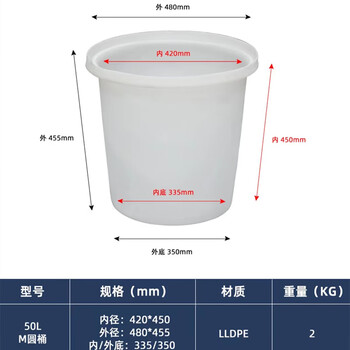 Qianyu thickened beef tendon barrel forklift barrel food grade brewing fermentation barrel water storage rice pickle glue barrel industrial plastic barrel 50l beef tendon barrel white (contact customer service for lid)