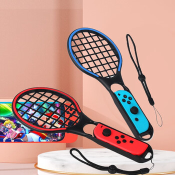Honcam switch tennis racket mario tennis racket ns somatosensory game handle grip sports somatosensory accessories red + blue exclusive for switch 1 generation