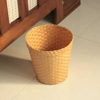 Trash can rattan handmade coverless storage exquisite art paper basket hotel b&b universal pastoral style original color