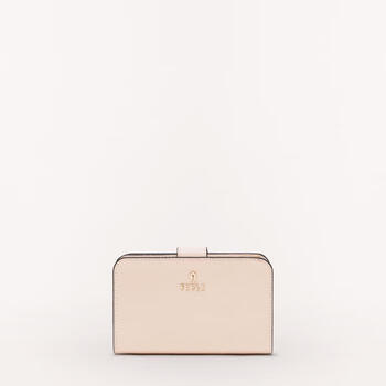 Furla magnolia compact wallet m size women's light pink square vertical wallet large capacity multiple compartments pink medium