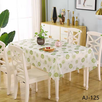 Monkey dafu disposable tablecloth thickened waterproof food stall restaurant rectangular square tablecloth household oil-proof green flower 1.2x1.8 meters 1 piece