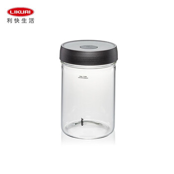 Likuai german imported kitchen pickle jar glass sealed jar overnight pickle jar household shallow pickle jar pickle jar pickle jar (with heavy stone) 1000ml