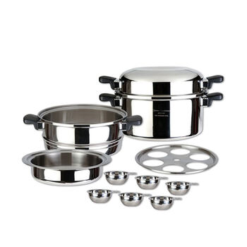 New amway queen pot 21-piece set 304 stainless steel frying pan milk pot steaming soup pot two 11-piece set 11-piece set