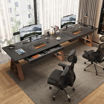 Corner electric lift table computer table desktop desk l-shaped home with pull-out corner leather desk president desk three-motor a-leg lift table 3.2*0.7