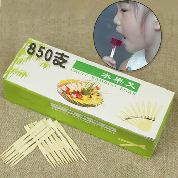 Changyin bamboo fruit fork bamboo fruit insert fruit pick hotel children's disposable bamboo fork fruit fork home box () 850 pieces