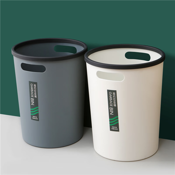 Miaoran press ring trash can household toilet bathroom press ring kitchen bedroom large capacity living room paper basket 22.5*28.5*19cm large press ring 2 pack