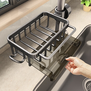 Added kitchen faucet rack washing dishwashing sink supplies household drain multi-functional rag storage rack