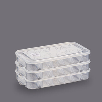 Yunmian dumpling compartment box small refrigerator quick-frozen frozen food storage box multi-layer dumpling preservation box with lid and date (transparent) compartment model 12 compartments five layers and five lids (for small refrigerators only)