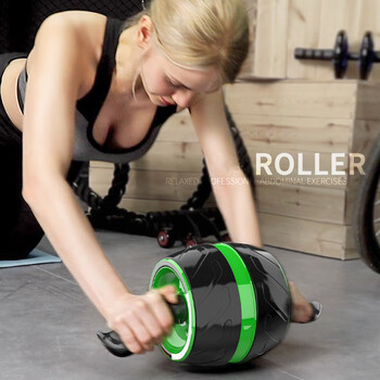 Burning ice automatic rebound abdominal wheel abdominal muscle wheel beginner home belly roller pulley unisex abdominal wheel green