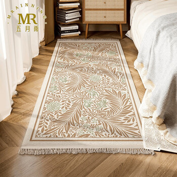 May rain (mrainning) american retro bedroom carpet bedside blanket light luxurious and high-level no-care home master bedroom anti-slip blanket apollo 50*120cm