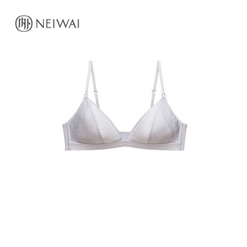Neiwai 90 silk neiwai inner and outer silk jacquard triangle cup bra/low-waist underwear delicate and skin-friendly underwear bra-verbena purple m