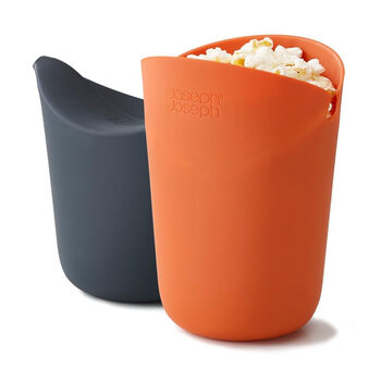 Joseph joseph microwave popcorn maker 2 pack oil-free healthy silicone folding
