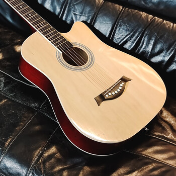 Lazhiji guitar beginner student 38-inch novice universal practice for boys and girls special entry-level folk acoustic guitar instrument piano 38-inch bright edged wood color