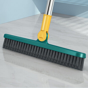 Bathroom floor scrubbing floor brush artifact bathroom floor seam brush tile long handle hard bristled toilet cleaning small v-shaped random color non-scratching brush