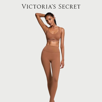 Victoria's secret high waist sports yoga pants women's stretch tights 2ysv caramel brown 11251422 xs 25ins