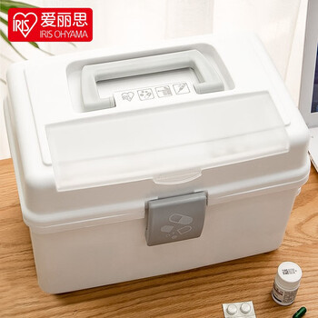 Iris medicine box, medicine box, family size, children's box, medicine storage box, small box, emergency household medicine storage box, first aid box, large white 26*17*18cm
