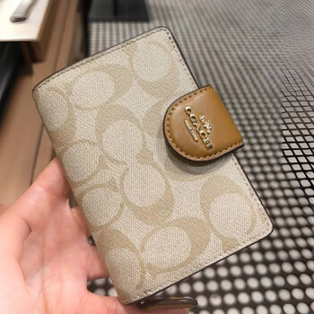 Coach buckle wallet classic print large note slot card slot zipper coin c0082-imnlj milk tea print shijiazhuang