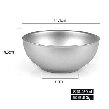 Lehongjun japan imported pure titanium bowl double-layer insulated outdoor travel camping portable tableware set camping picnic rice bowl single bowl