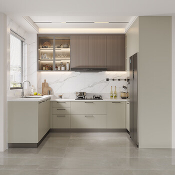 Ling yuxun quanyou whole house cabinet kitchen integrated storage cabinet modern u-shaped stove cabinet cabinet integrated small house 7m cabinet package (the specific amount is based on the design plan 1 meter
