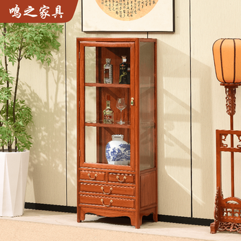 Mingzhi living room wall solid wood wine cabinet partition cabinet chinese style red wine shelf corner cabinet rosewood household multi-functional storage cabinet wine cabinet