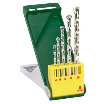 Bosch (bosch) masonry drill bits 5 pieces 4/5/6/8/10m suitable for electric drill impact drill original set power tool accessories masonry drill bits 5 pieces hm set