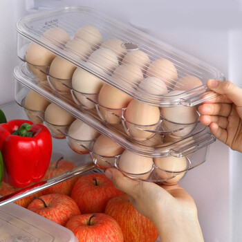 Home katei story japanese food-grade egg storage box for refrigerator with lid egg box kitchen egg tray egg rack food special box 16-grid egg box
