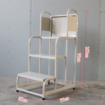 Yue changsheng supermarket step ladder with wheels climbing car mobile platform ladder warehouse tally ladder climbing ladder aa 2-step ladder to the ground 3-step ladder to the ground 0.75m wheel 2 wheels