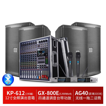 Nxgnxg professional four-channel high-power amplifier with mixer all-in-one dual-group subwoofer interface stage speaker 12-inch four 12-inch audio multi-occasion set 2