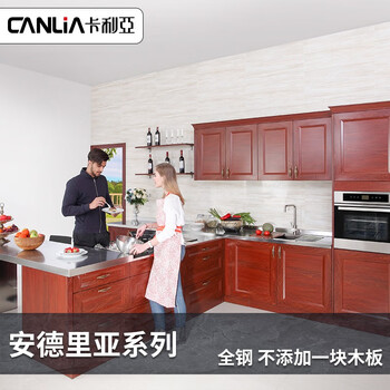 Kallia andrea series stainless steel cabinets 304 all steel integrated kitchen cabinet customization