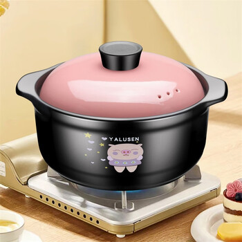 Claypot rice casserole soup pot household gas electric ceramic stove porridge stew soup open fire ceramic pot stone pot 3.3 liters (suitable for 3-4 people)