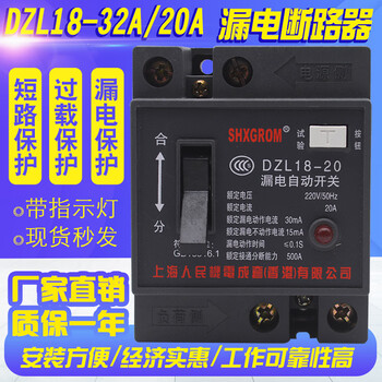 Dzl18-32a household leakage protector circuit breaker air switch single-phase 220v leakage protection 2p 32a