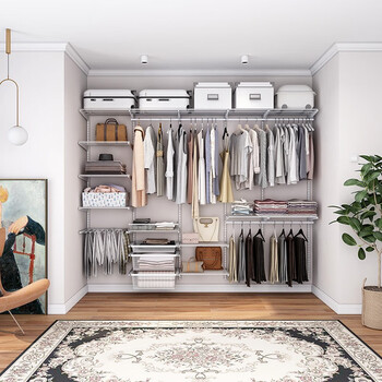 Midas 2.9-meter cloakroom wall-mounted metal wardrobe open storage room custom-made bedroom wardrobe wall-mounted 2.9-meter metal wardrobe plan-15 (installation included)